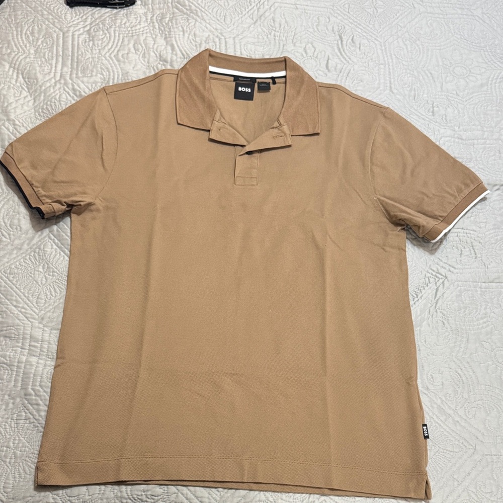 BOSS Men's Camel Polo Shirt